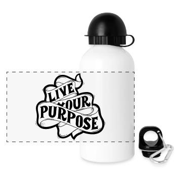 Vivez votre but - Gourde panoramique avec couvercle 500 ml - blanc - Devant