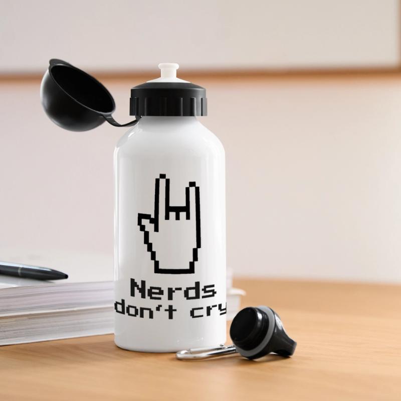 Nerds don't cry! nerdy, IT, EDP, Programmer Panoramic Thermal Bottle with Lid 500 ml