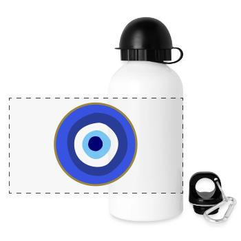 Böser Blick - Panorama Trinkflasche mit Deckel 500 ml - Weiß - Vorne