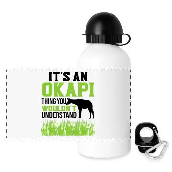 Ist ein Okapi - Panorama Trinkflasche mit Deckel 500 ml - Weiß - Vorne