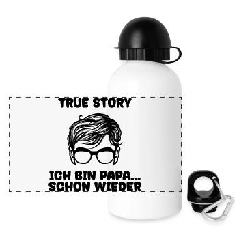 Parents Pregnant Statement Dad Family Happiness - Panoramic Thermal Bottle with Lid 500 ml - white - Front