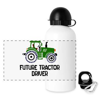 Commercial Vehicle Tractor Statement Agriculture Field - Panoramic Thermal Bottle with Lid 500 ml - white - Front