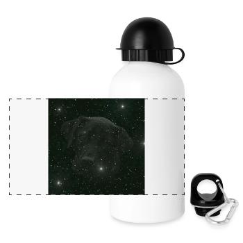 originelle geschenke, Labradorkopf nachtmuster - Panorama Trinkflasche mit Deckel 500 ml - Weiß - Vorne