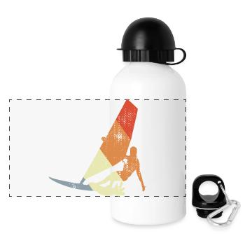 Vintage Windsurfers - Gourde panoramique avec couvercle 500 ml - blanc - Devant