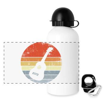 Vintage Ukulele Skizze - Panorama Trinkflasche mit Deckel 500 ml - Weiß - Vorne