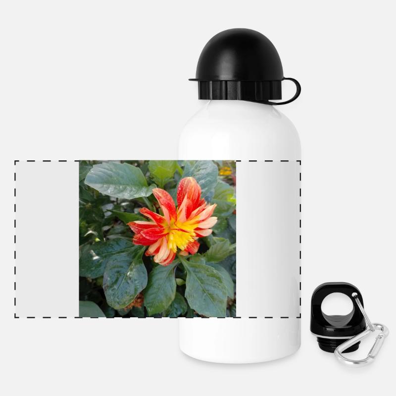 Georgine / Large-pinnate dahlia - Panoramic Thermal Bottle with Lid 500 ml - white