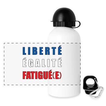 LIBERTÉ ÉGALITÉ FATIGUÉ(E) - Gourde panoramique avec couvercle 500 ml - blanc - Devant