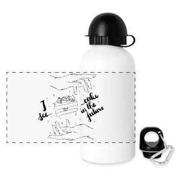 I see... cake in the future - Panorama Trinkflasche mit Deckel 500 ml - Weiß - Vorne