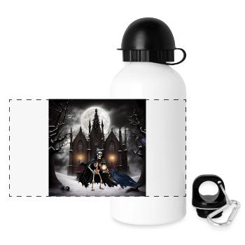In einer furchterregenden, dunklen Nacht - Panorama Trinkflasche mit Deckel 500 ml - Weiß - Vorne