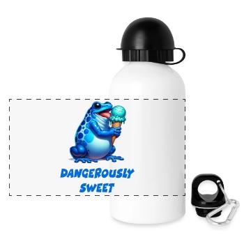 Pfeilgiftfrosch Frosch Kröte Design - Panorama Trinkflasche mit Deckel 500 ml - Weiß - Vorne