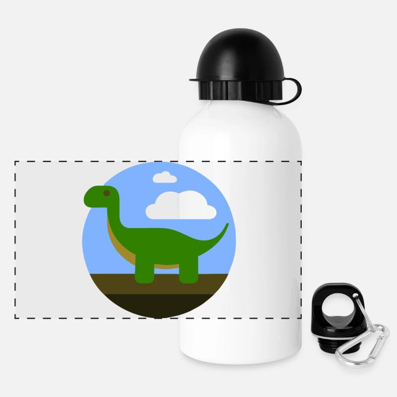 Dino - Panorama Trinkflasche mit Deckel 500 ml - Weiß