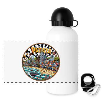 Pattaya Thailand City Design - Panoramic Thermal Bottle with Lid 500 ml - white - Front