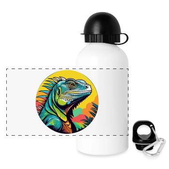 Art de l’iguane - Gourde panoramique avec couvercle 500 ml - blanc - Devant