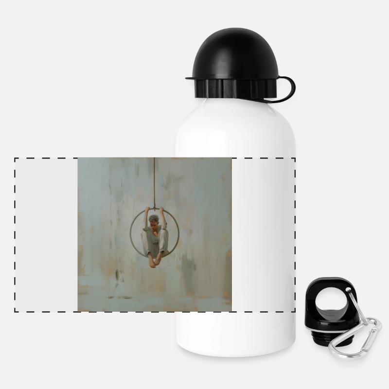 Acrobate masculin - Gourde panoramique avec couvercle 500 ml - blanc