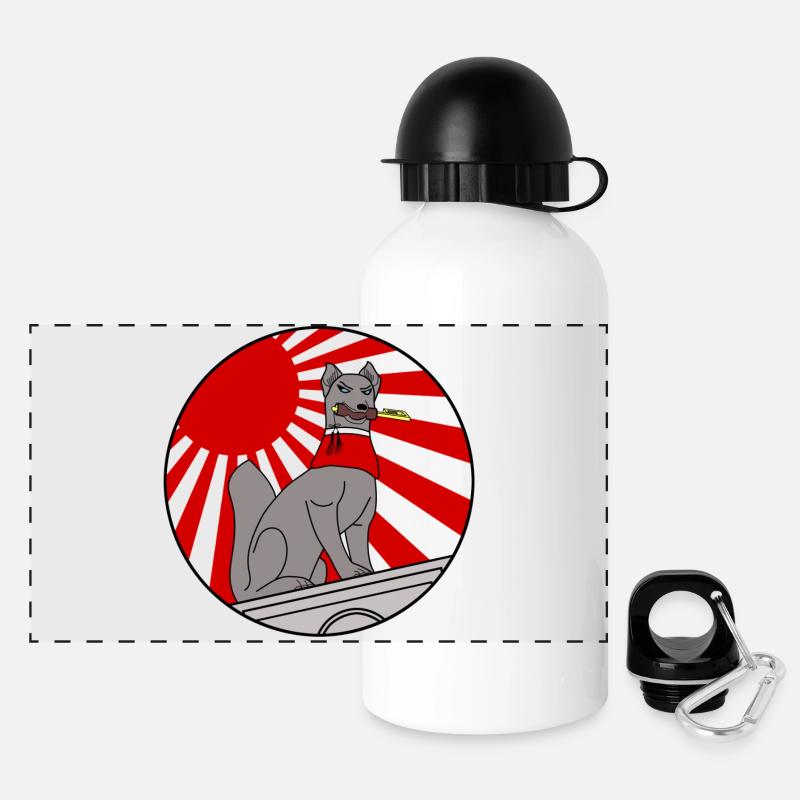 Kitsune - Gourde panoramique avec couvercle 500 ml - blanc
