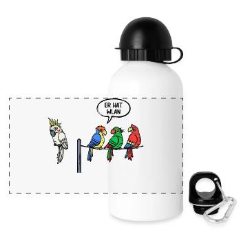 Zootiere Statement Papagei Vogelliebhaber Vögel - Panorama Trinkflasche mit Deckel 500 ml - Weiß - Vorne