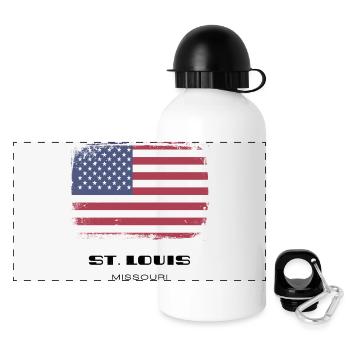 St. Louis, Missouri, USA - Panoramic Thermal Bottle with Lid 500 ml - white - Front