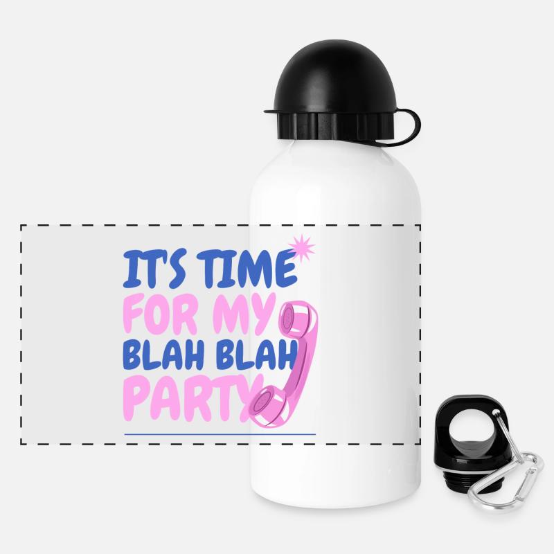 It's time for my blah blah party - Panoramic Thermal Bottle with Lid 500 ml - white