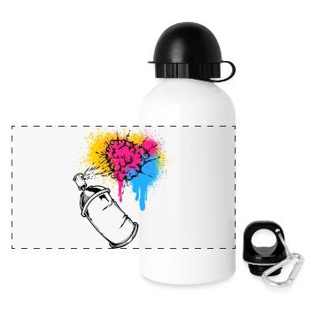 Graffiti pulvérisateur aérosol bombe aérosol dessin illustration - Gourde panoramique avec couvercle 500 ml - blanc - Devant