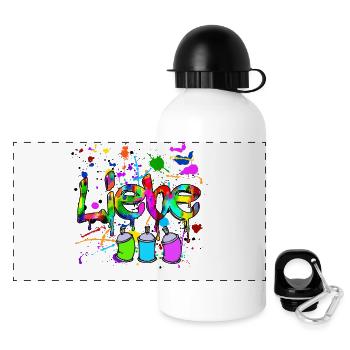 Zeichnen Spruch Spraydose Sprayer Graffiti Kunst - Panorama Trinkflasche mit Deckel 500 ml - Weiß - Vorne