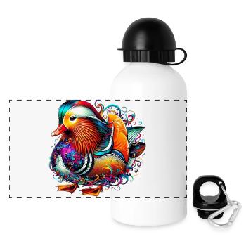Mandarin duck - Panoramic Thermal Bottle with Lid 500 ml - white - Front