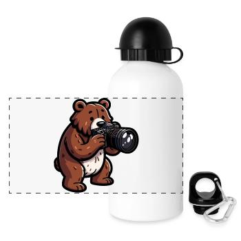 Shutterbear: The Wilderness Photographer - Panoramic Thermal Bottle with Lid 500 ml - white - Front