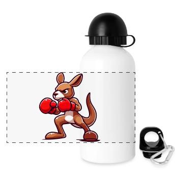 Kanga Punch: Der Boxer - Panorama Trinkflasche mit Deckel 500 ml - Weiß - Vorne