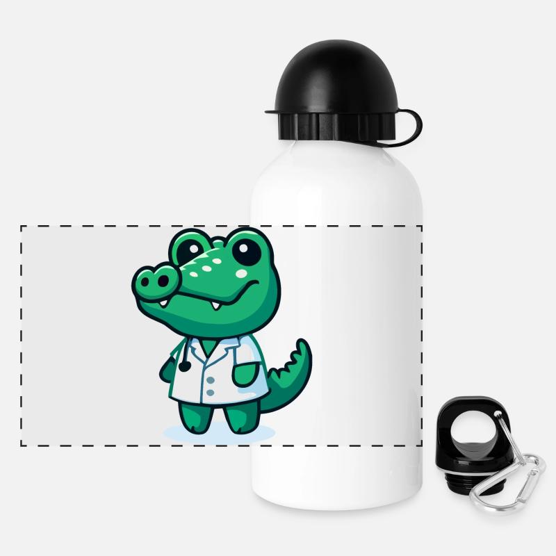 Doc Gator: The Swampland Healer - Panoramic Thermal Bottle with Lid 500 ml - white