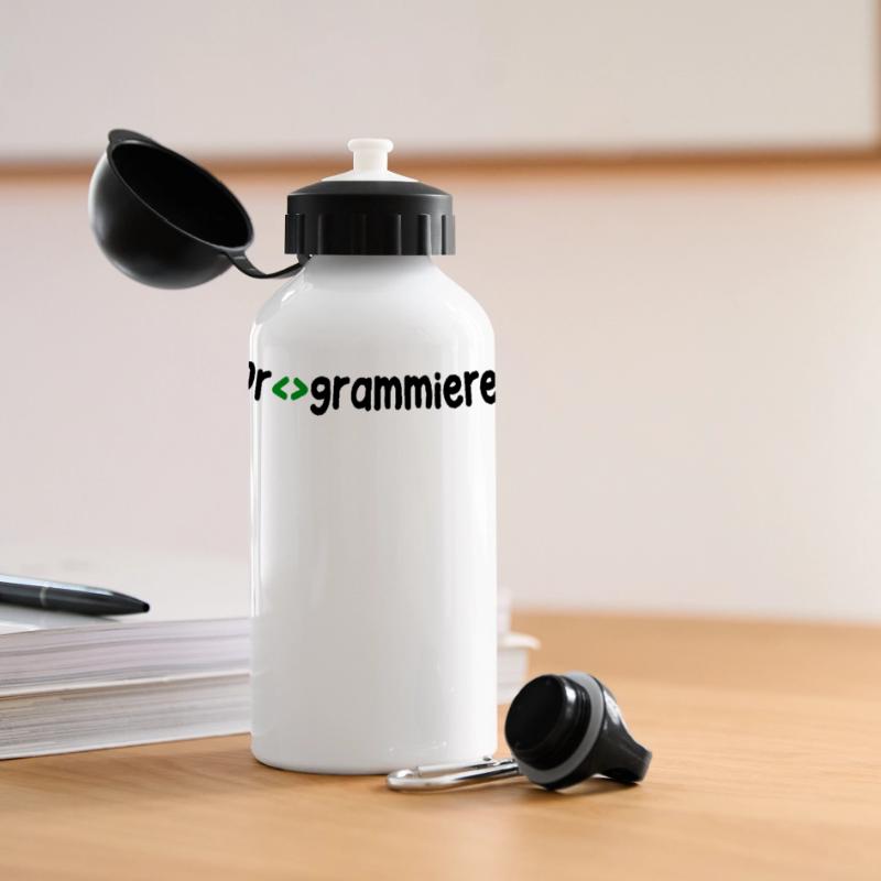 Programmierer Developer Webentwickler Skripting Panorama Trinkflasche mit Deckel 500 ml