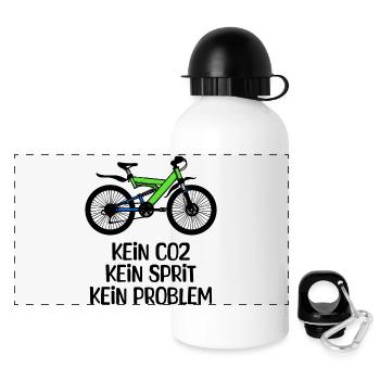 Refueling Bicycle Energy Storage Drive Statement - Panoramic Thermal Bottle with Lid 500 ml - white - Front