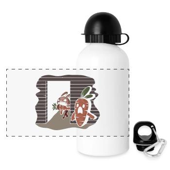 lapin tueur en série de carottes - Gourde panoramique avec couvercle 500 ml - blanc - Devant