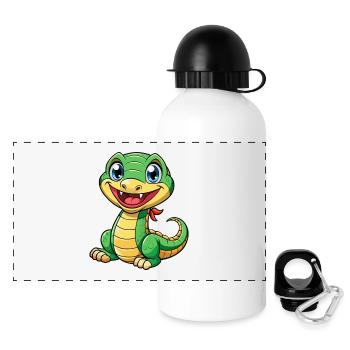 Anaconda Cute Cartoon Character Kawaii Clipart - Panoramic Thermal Bottle with Lid 500 ml - white - Front