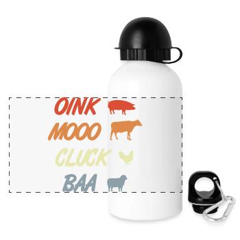 Tierlaute - Panorama Trinkflasche mit Deckel 500 ml - Weiß - Vorne