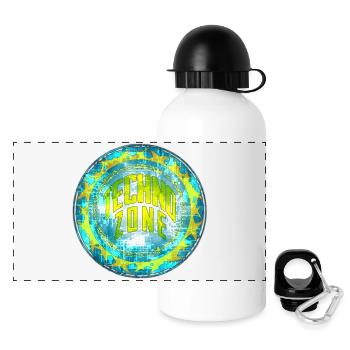 Cyber Techno Design avec des couleurs fluorescentes - Gourde panoramique avec couvercle 500 ml - blanc - Devant