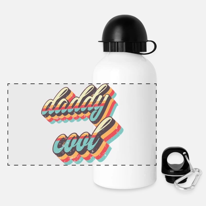Daddy Cool Retro Straps - Panoramic Thermal Bottle with Lid 500 ml - white