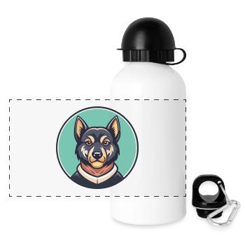 Molosse D’épire Chien Race Dessin Animé Kawaii - Gourde panoramique avec couvercle 500 ml - blanc - Devant