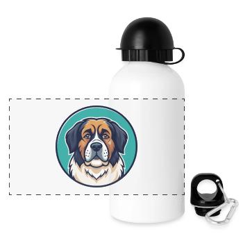 Moscow Watchdog Dog Breed Cartoon Kawaii Clipart - Panoramic Thermal Bottle with Lid 500 ml - white - Front