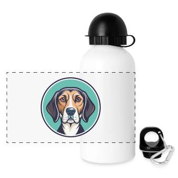 St Hubert Jura Hound Dog Breed Cartoon Kawaii Pet - Panoramic Thermal Bottle with Lid 500 ml - white - Front