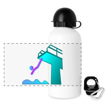 TURMSPRINGEN WASSERSPRINGEN SPORT - Panorama Trinkflasche mit Deckel 500 ml - Weiß - Vorne