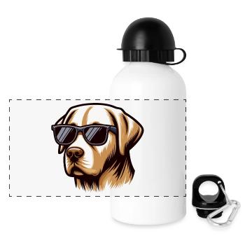 Cooler Labrador Hundekopf - Panorama Trinkflasche mit Deckel 500 ml - Weiß - Vorne
