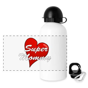 SUPER MOMMY - Panoramic Thermal Bottle with Lid 500 ml - white - Front