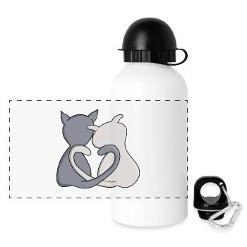 Liebe ist das Beste im Leben - Panorama Trinkflasche mit Deckel 500 ml - Weiß - Vorne