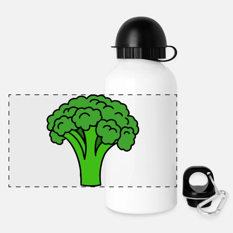 Broccoli - Panoramic Thermal Bottle with Lid 500 ml - white