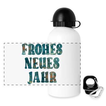 SILVESTER PARTY NEUJAHR - Panorama Trinkflasche mit Deckel 500 ml - Weiß - Vorne