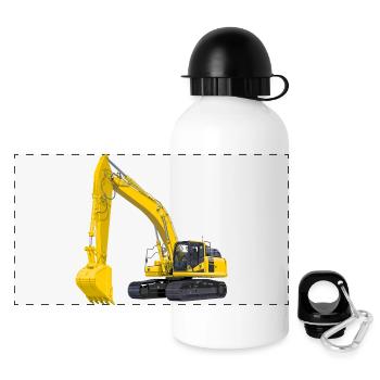 Bagger Bagger - Panorama Trinkflasche mit Deckel 500 ml - Weiß - Vorne