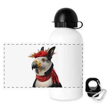 Lebendiges mythisches Vogel-Hybrid-Design - Panorama Trinkflasche mit Deckel 500 ml - Weiß - Vorne
