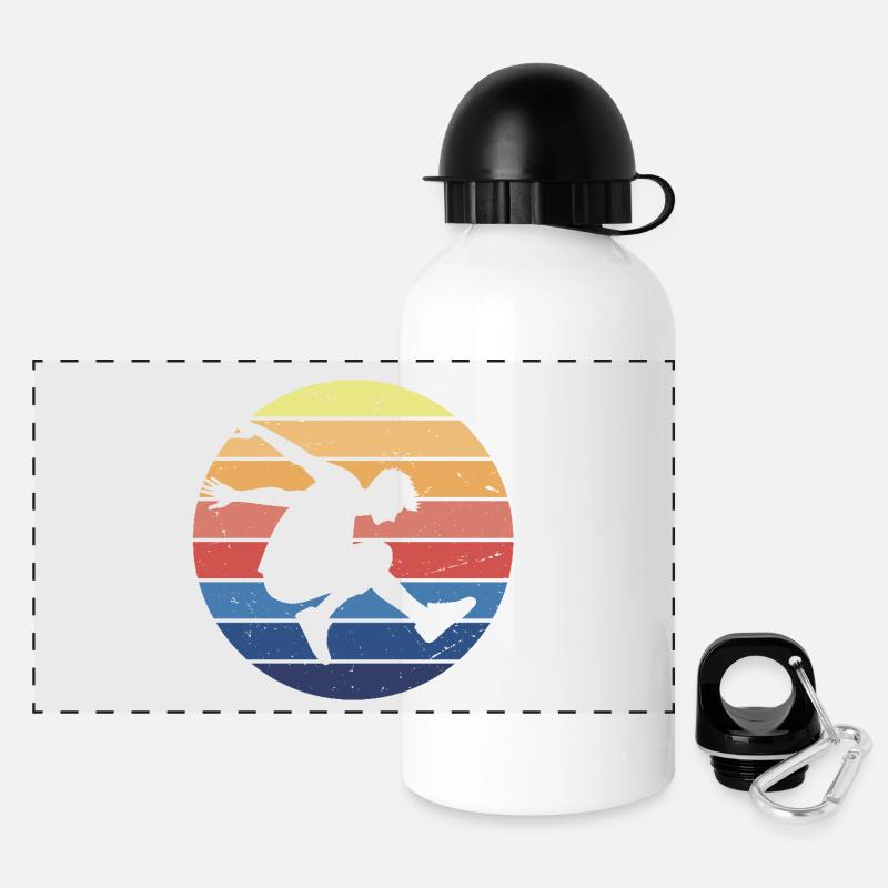Parkour retro circle - Panoramic Thermal Bottle with Lid 500 ml - white