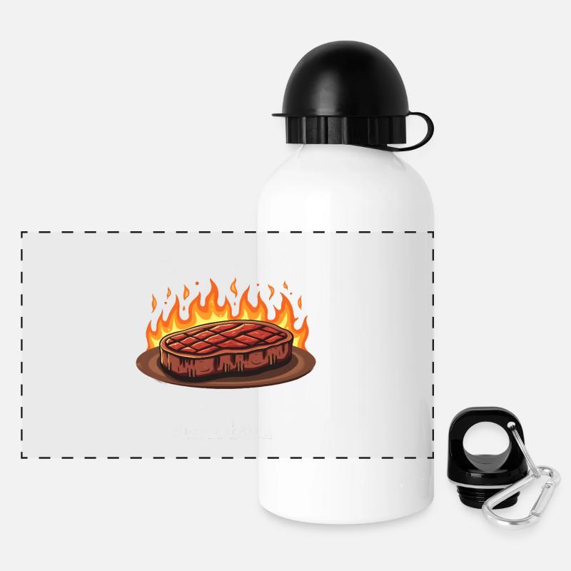 Grill Masterpiece in Progress - Panoramic Thermal Bottle with Lid 500 ml - white