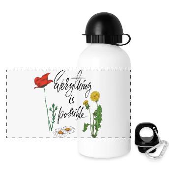 everything is possible - Panorama Trinkflasche mit Deckel 500 ml - Weiß - Vorne