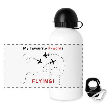 Voyages en avion - Gourde panoramique avec couvercle 500 ml - blanc - Devant